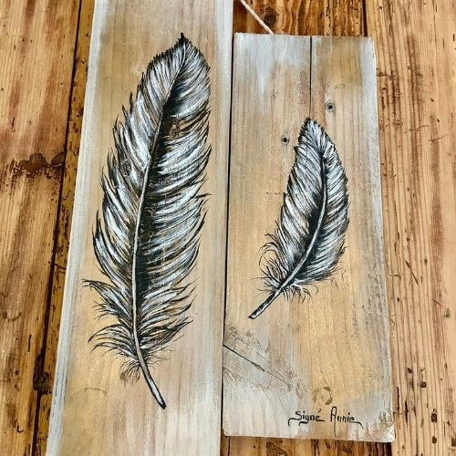 Peinture sur Bois - Création artisanale - H40cm x l24cm