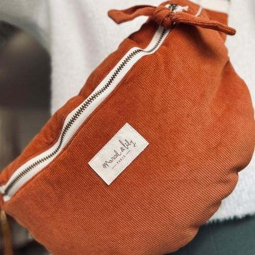Sac banane velours - Rouille