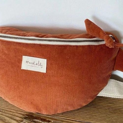 Sac banane velours - Rouille