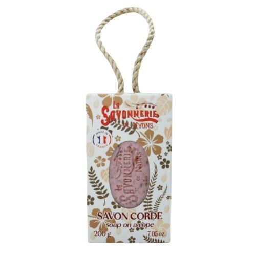 Savon exfoliant sur corde "Pétales de Rose"