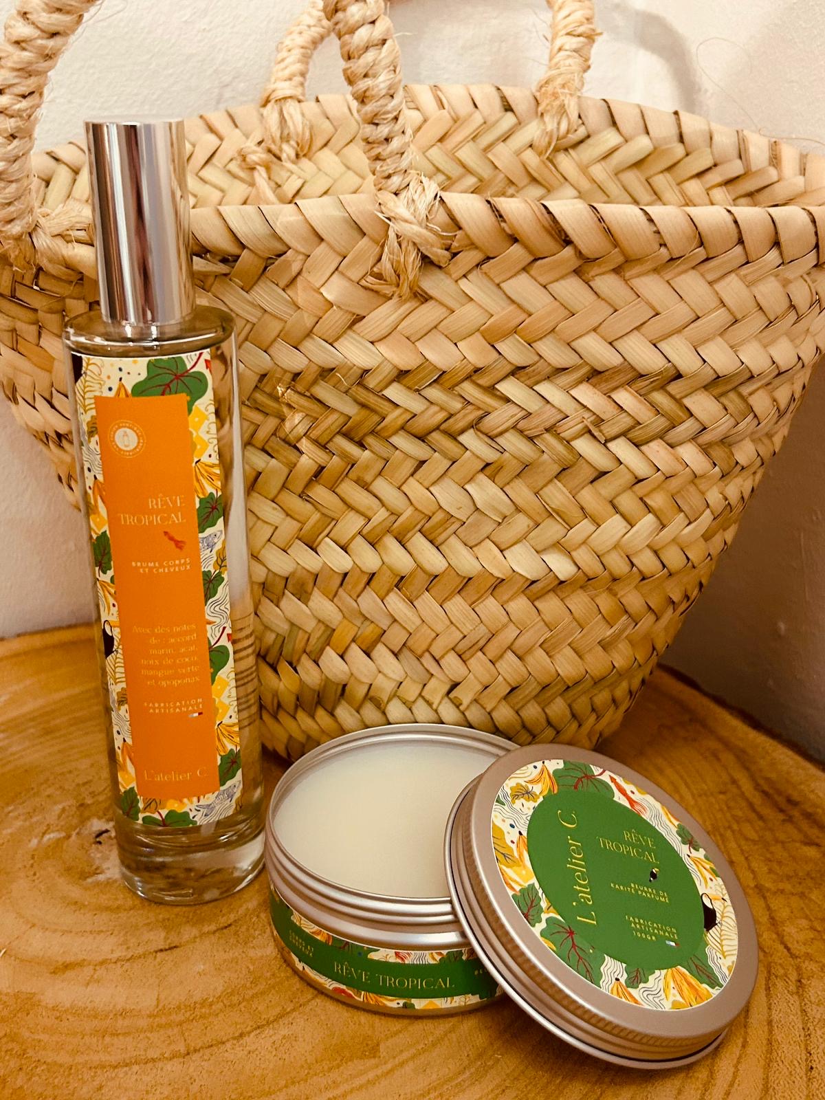 Brume artisanale corporelle parfumée "Rêve Tropical"
