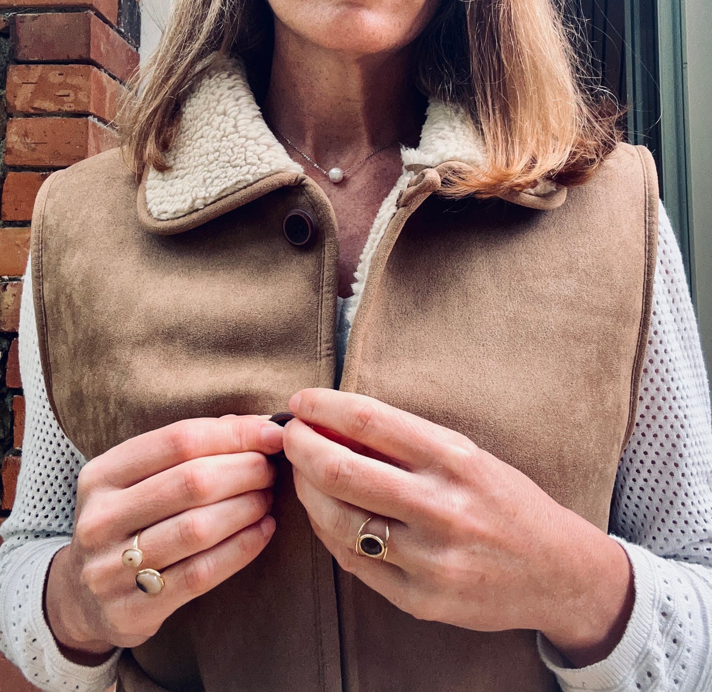 VESTE « TEXAS »sans manche camel