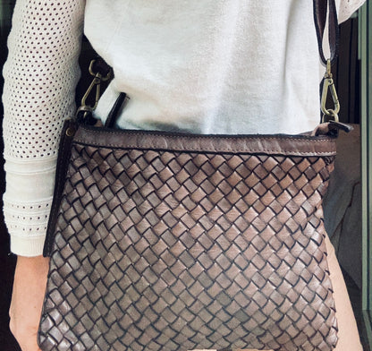 Sac "JANE" en cuir tressé