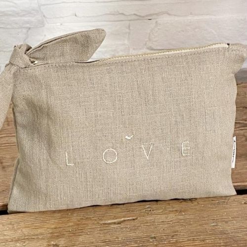 Pochette en Lin « Love »