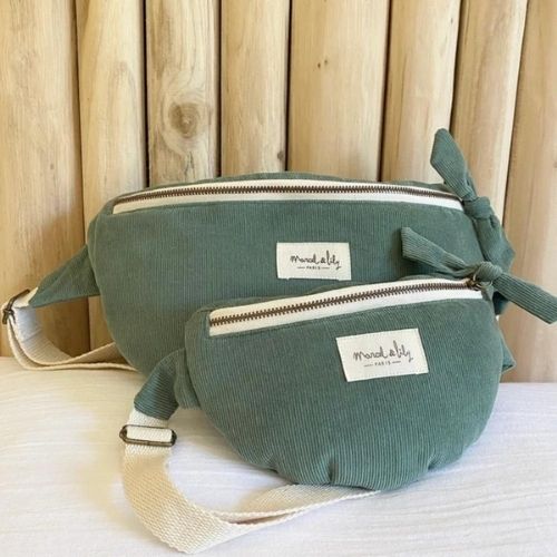 Sac banane velours - Céladon