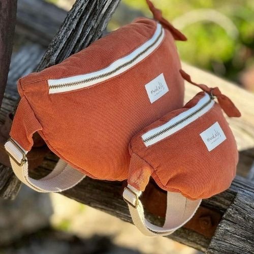 Sac banane velours - Rouille