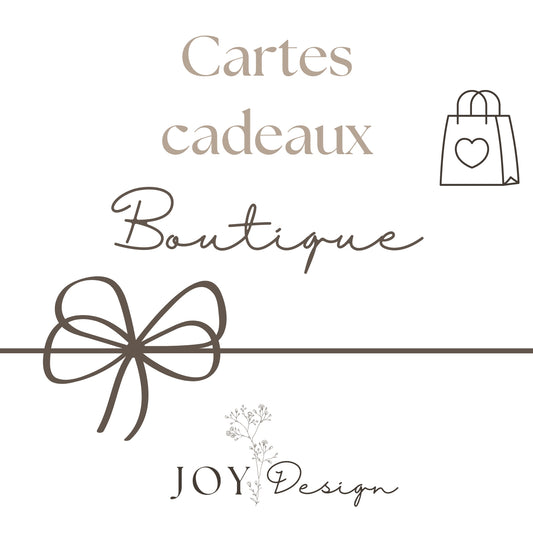 Carte cadeau Boutique JoyDesign